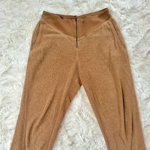 AERIE Sherpa Fleece Corset Zip Up Jogger Size L